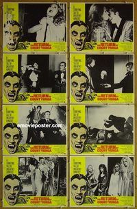a586 RETURN OF COUNT YORGA 8 movie lobby cards '71 AIP vampires!