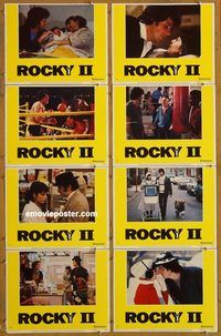 a592 ROCKY 2 8 movie lobby cards '79 Sylvester Stallone, Weathers