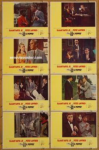 a605 SALT & PEPPER 8 movie lobby cards '68 Sammy Davis Jr, Lawford