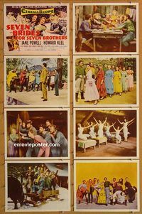 a619 SEVEN BRIDES FOR SEVEN BROTHERS 8 movie lobby cards R60s Powell