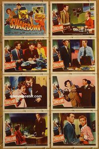 a621 SHAKEDOWN 8 movie lobby cards '50 Howard Duff, Donlevy