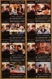 a625 SHE'S HAVING A BABY 8 movie lobby cards '88 Kevin Bacon, McGovern