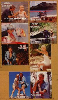 a632 SIX DAYS SEVEN NIGHTS 8 movie lobby cards '98 Harrison Ford