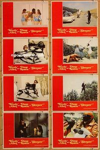 a635 SLEEPER 8 movie lobby cards '74 Woody Allen, Diane Keaton
