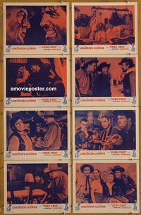 a748 VERA CRUZ 8 movie lobby cards '55 Gary Cooper, Burt Lancaster