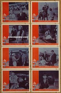 a761 WALL OF NOISE 8 movie lobby cards '63 Pleshette, horse racing!