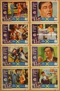 a779 X THE MAN WITH THE X-RAY EYES 8 movie lobby cards '63 Corman