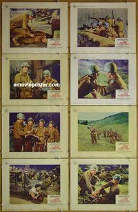 a786 YOUNG WARRIORS 8 movie lobby cards '66 James Drury, WWII
