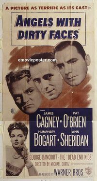 b572 ANGELS WITH DIRTY FACES three-sheet movie poster R48 James Cagney