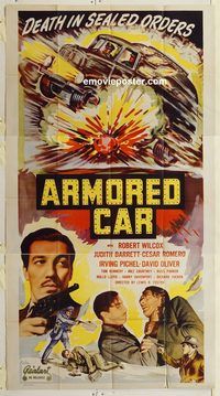 b577 ARMORED CAR three-sheet movie poster R49 Robert Wilcox, Barrett