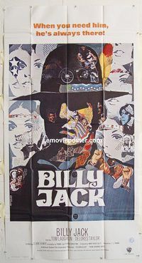b589 BILLY JACK three-sheet movie poster '71 Tom Laughlin, Taylor