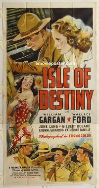 b744 ISLE OF DESTINY three-sheet movie poster '40 William Gargan, Ford