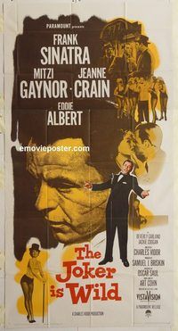 b749 JOKER IS WILD three-sheet movie poster '57 Frank Sinatra, Gaynor, Crain