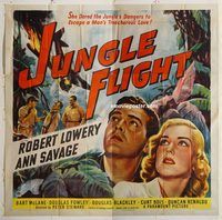 b049 JUNGLE FLIGHT six-sheet movie poster '47 Bart McLane, Africa!