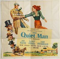 b072 QUIET MAN six-sheet movie poster '51 John Wayne, Maureen O'Hara