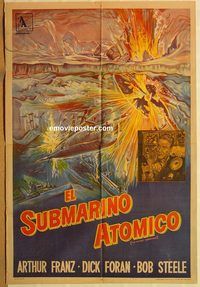 b266 ATOMIC SUBMARINE Argentinean movie poster '59 Franz, Foran