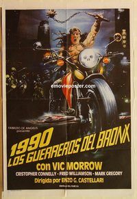 b253 1990: THE BRONX WARRIORS Argentinean movie poster '83 bikers!