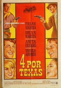 b254 4 FOR TEXAS Argentinean movie poster '64 Sinatra, Dean Martin