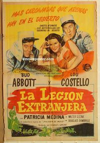 b256 ABBOTT & COSTELLO IN THE FOREIGN LEGION Argentinean movie poster '50