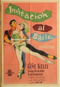 b374 INVITATION TO THE DANCE Argentinean movie poster '57 Gene Kelly
