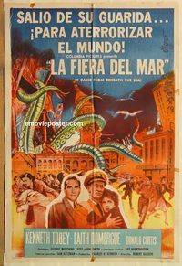 b376 IT CAME FROM BENEATH THE SEA Argentinean movie poster '55 cool!