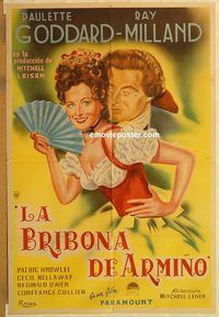 b383 KITTY Argentinean movie poster '45 Paulette Goddard, Milland
