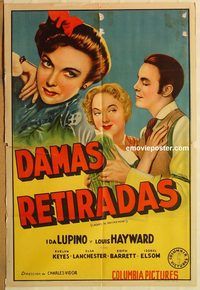 b389 LADIES IN RETIREMENT Argentinean movie poster '41 Lupino