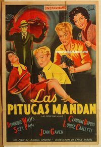b398 LES PEPEES FONT LA LOI Argentinean movie poster '54 bad girls!