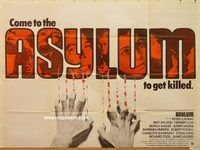 b120 ASYLUM British quad movie poster '72 Peter Cushing, Britt Ekland