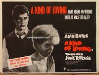 b187 KIND OF LOVING British quad movie poster '62 John Schlesinger