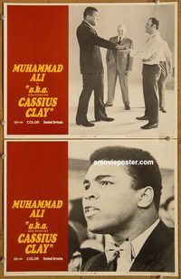 e077 AKA CASSIUS CLAY 2 vintage movie lobby cards '70 boxing Muhammad Ali!