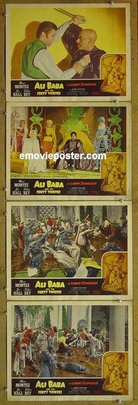 e398 ALI BABA & THE FORTY THIEVES 4 vintage movie lobby cards R48 Montez