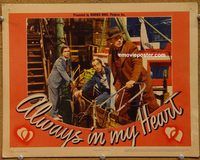 d015 ALWAYS IN MY HEART vintage movie lobby card '42 Walter Huston