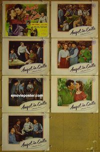 e731 ANGEL IN EXILE 7 vintage movie lobby cards '48 John Carroll, Mara