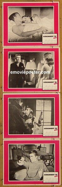 e400 ASSIGNMENT TO KILL 4 vintage movie lobby cards69 Patrick O'Neal, Hackett