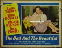 d034 BAD & THE BEAUTIFUL vintage movie lobby card #8 '53 Turner, K. Douglas