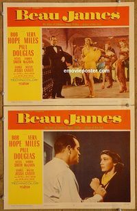 e083 BEAU JAMES 2 vintage movie lobby cards '57 Bob Hope, Vera Miles