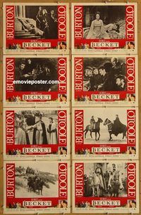 e835 BECKET 8 vintage movie lobby cards '64 Richard Burton, Peter O'Toole