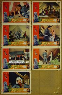 e737 BEYOND THE TIME BARRIER 7 vintage movie lobby cards '59 Edgar Ulmer