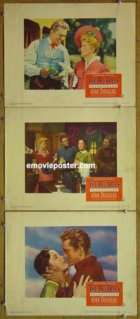 e271 BIG TREES 3 vintage movie lobby cards '52 Kirk Douglas, Eve Miller