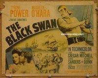 d793 BLACK SWAN vintage movie title lobby card '42 Tyrone Power, Maureen O'Hara