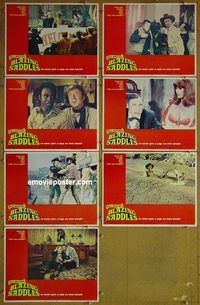 e739 BLAZING SADDLES 7 vintage movie lobby cards '74 classic Mel Brooks!