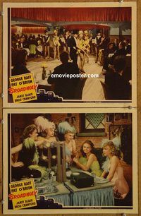 e087 BROADWAY 2 vintage movie lobby cards '42 lots of sexy girls!