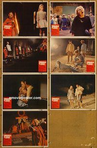 e740 BROTHERHOOD OF SATAN 7 vintage movie lobby cards '71 Strother Martin