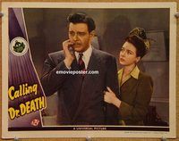 d116 CALLING DR DEATH vintage movie lobby card '43 Lon Chaney Jr close-up!