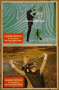 e091 CASINO ROYALE 2 vintage movie lobby cards '67 James Bond spy spoof!