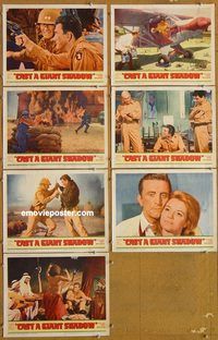 e742 CAST A GIANT SHADOW 7 vintage movie lobby cards '66 Kirk Douglas, Wayne