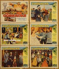 e634 COSSACKS 6 vintage movie lobby cards '60 John Drew Barrymore