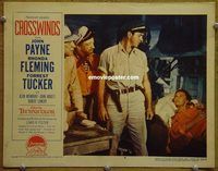d167 CROSSWINDS vintage movie lobby card #4 '51 John Payne, Rhonda Fleming