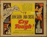 d804 CRY TOUGH vintage movie title lobby card '59 John Saxon, C'mon Punk!
